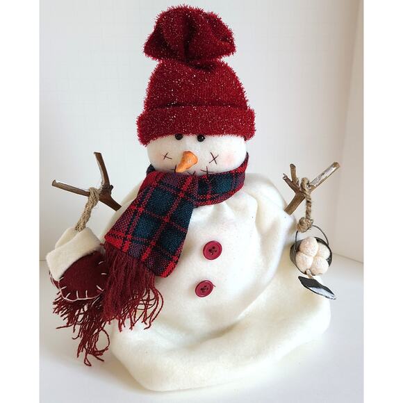 Christmas Winter Snowmen Matching Set Country Chic Fabric Felt Table Decor - Picture 4 of 4